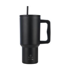 Estia Θερμό Straw Tumbler XL 900ml Save the Aegean Midnight Black