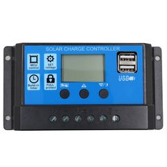 PWM 30A Dual USB Solar Panel Battery Regulator - Charge Controller 12V/24V - OEM