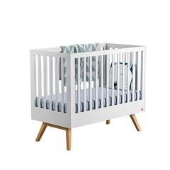 MEBLE VOX Βρεφικό κρεβάτι Nature Baby White/Oak 0.70 x1.40