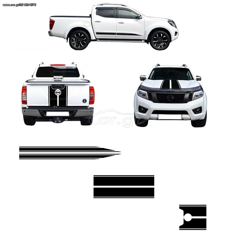Nissan Navara (NP300) 2015+ Σετ Αυτοκόλλητο Fullbody [Shark Stripe]