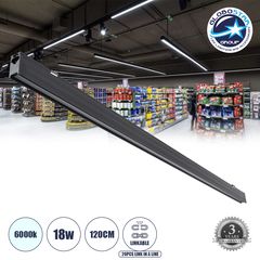 GloboStar® MARKET 61020 Γραμμικό Φωτιστικό Οροφής Linear LED CCT 18W 2230lm 60° AC 220-240V Μ20 x Π2 x Υ4cm Ψυχρό Λευκό 6000K - Μαύρο - 3 Years Warranty