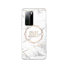 BEGENT   Silicone Marble Case No16 Θήκη Σιλικόνης White / Gold (Huawei P40)  - AP106