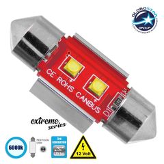 GloboStar® 81324 Λάμπα Αυτοκίνητου 31mm FESTOON - C5W 3rd Generation Can-Bus Extreme Series LED 2 CREE XBD 5W 705lm 120° DC 12V IP20 Ψυχρό Λευκό 6000K