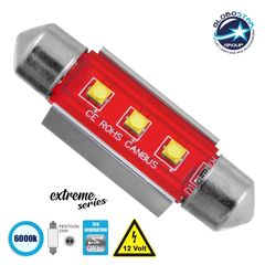 GloboStar® 81326 Λάμπα Αυτοκίνητου 39mm FESTOON - C5W 3rd Generation Can-Bus Extreme Series LED 3 CREE XBD 7.5W 1058lm 120° DC 12V IP20 Ψυχρό Λευκό 6000K