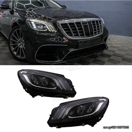 ΦΑΝΑΡΙΑ ΕΜΠΡΟΣ Full LED Headlights Mercedes C-Class W205 S205 (2014-2020) LHD W222 Design