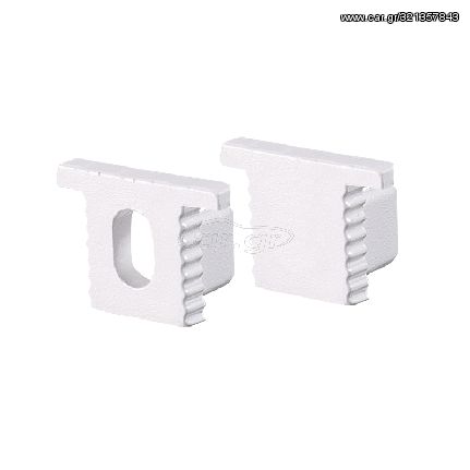 SET OF WHITE PLASTIC END CAPS FOR P189 1PC WITH HOLE & 1PC WITHOUT HOLE ACA EP189