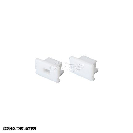 SET OF WHITE PLASTIC END CAPS FOR P127 1PC WITH HOLE & 1PC WITHOUT HOLE ACA EP127