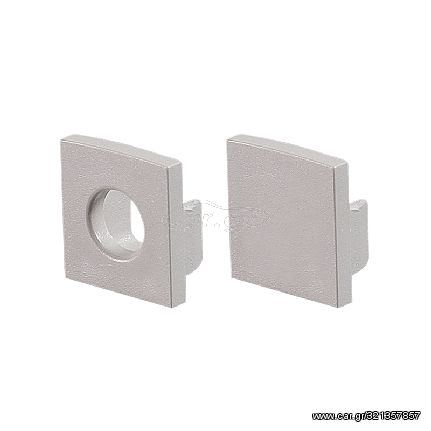 SET OF GREY PLASTIC END CAPS FOR P121, P122, P123 1PC WITH HOLE & 1PC WITHOUT HOLE ACA EP123