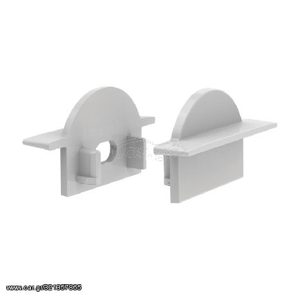 SET OF GREY PLASTIC END CAPS FOR P101, 1 WITHOUT HOLE & 1 WITH HOLE ACA EP101