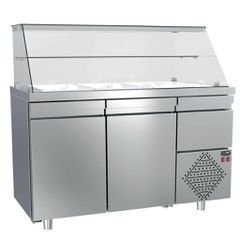 Ψυγείο Πάγκος Συντήρησης Για Σαλάτες με 2 1/2 Πόρτες και Μοτέρ 138x70x130cm Dominox VSS-137-2G