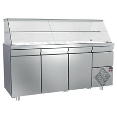 Ψυγείο Πάγκος Συντήρησης Για Σαλάτες με 3 1/2 Πόρτες και Μοτέρ 184x70x130cm Dominox VSS-187-3G
