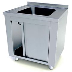 Κλειστή Μονή Λάντζα με Συρόμενες Πόρτες 80x70x86cm Dominox KLA-087-1G