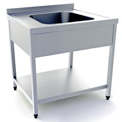 Ανοιχτή Μονή Λάντζα με 1 Γούρνα 140x70x86 Dominox ALA-147-1G