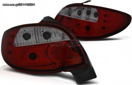 PEUGEOT 206 10,98- red clear red smoke   T-Tec Πίσω Φανάρια για Peugeot 206 10.98 Red Smoke 2τμχ LTPE16 eautoshop gr