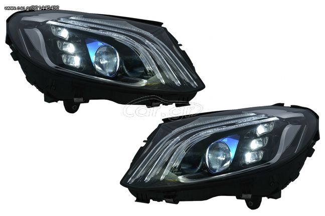 Full LED Headlights suitable for Mercedes C-Class W205 S205 (2014-2020) LHD W222 Design