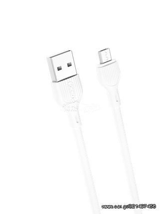 XO NB200 2.4A USB Καλώδιο Φόρτισης Micro 2m Άσπρο