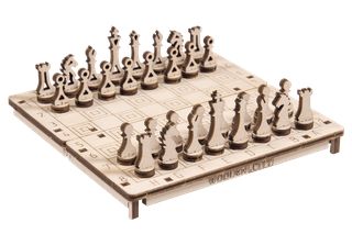 Ξύλινο τρισδιάστατο παζλ - Παιχνίδι σκάκι και πούλι 2σε1 από ξύλο