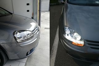 Φανάρια εμπρός VW Golf 5 (2003-2008) look GTI/R32, Χρώμιο  eautoshop gr