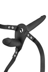 Double Strapless Strap-on Vibrant Black-thumb-2