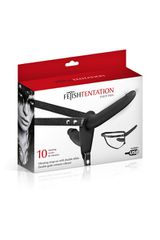 Double Strapless Strap-on Vibrant Black-thumb-1