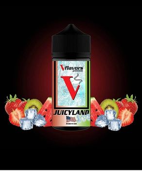 Juicyland ICE Vflavors 120ml (ζουμερό καρπούζι, κατακόκκινες φράουλες και ακτινίδιο, Πάγο)