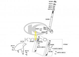 Καλάμι Πηρουνιού Δεξί Κομπλέ Kymco Top Boy 100 1999 - 2001 5140A-KEB7-810-NQA