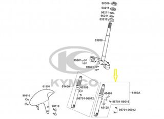 Καλάμι Πηρουνιού Αριστερό Κομπλέ Kymco Top Boy 100 1999 - 2001 5150A-KEB7-810-NQA