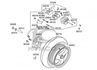 Τροχός Πίσω Ασημί 12 Kymco Dink.200 2002 - 2005 42601-KFC8-900-N5A