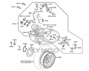 Τροχός Πίσω 14 Kymco X-citing.500i Ubs 2008 - 2008 42601-LBA2-E00-NJA