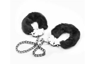 Black Fluffy Leg Cuffs-thumb-0