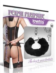 Black Fluffy Leg Cuffs-thumb-3