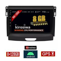 KIROSIWA 8GB + 128GB FORD RANGER (2015 - 2018) Android οθόνη αυτοκίνητου με GPS WI-FI (ηχοσύστημα αφής 9" ιντσών OEM Youtube Playstore MP3 USB Radio Bluetooth Mirrorlink DSP Apple Carplay Android Auto