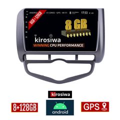 KIROSIWA 8GB + 128GB HONDA JAZZ (2002 - 2008) CLIMA Android οθόνη αυτοκίνητου με GPS WI-FI (ηχοσύστημα αφής 9" ιντσών OEM Youtube Playstore MP3 USB Radio Bluetooth Mirrorlink DSP Apple Carplay Android