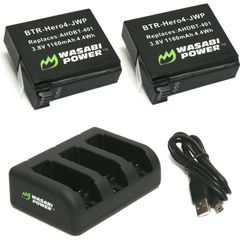 Wasabi Power Battery Kit with Triple Charger for GoPro HERO4 έως 12 άτοκες δόσεις ή 24 δόσεις
