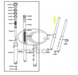 Καλάμι Πηρουνιού Δεξί Kymco Venox.250 2001 - 2003 51400-KED9-900-NJA