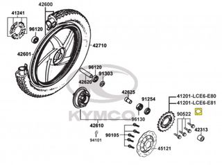 Τροχός Πίσω Ασημί Kymco Nexxon.50 2007 - 2008 42600-LFA3-E80-NJ