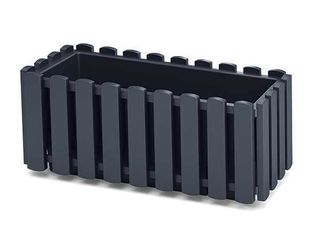 PROSPERPLAST Γλάστρα Boardee Fence Ανθρακί 38x18x16,2cm DDEF400-S433
