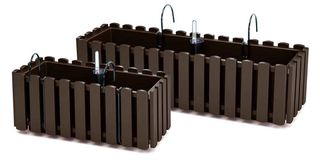 PROSPERPLAST Γλάστρα Boardee Fence W Καφέ 58x18x16,2cm DDEF600W-R222