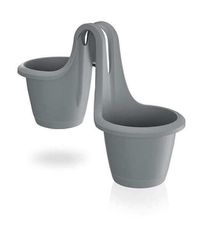 PROSPERPLAST Γλάστρες Κρεμαστές Respana Twins Γκρι 46,3x20x33,6 cm DRED200-405U