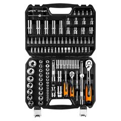 NEO TOOLS Σετ καστάνια με καρυδάκια και κλειδιά 1/2" & 1/4" 126 τεμ. 08-666