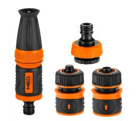 NEO TOOLS Σετ Ακροφύσιο Ψεκασμού Λάστιχου με Συνδέσμους 1/2quot; 15-710