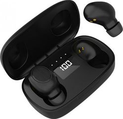 Lamtech Tws Earbuds V5.0 With Led Screen Black - (LAM023138)