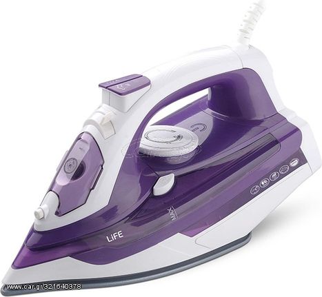 LIFE SILKY PURPLE 2400W STEAM IRON WITH CERAMIC SOLEPLATE, PURPLE COLOR - (221-0092)