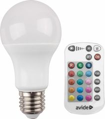 Avide Smart LED Globe A60 9.7W RGB+W 2700K with IR remote - (ASG27RGBW-9.7W-RC)