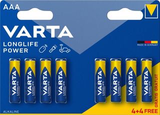 VARTA 4903 συσκ.8 AΛΚΑΛΙΚΗ LONGLIFE POWER AAA (4+4)