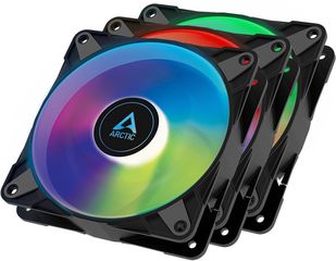 Arctic P12 PWM PST A-RGB - 3 Case Fans 0dB 120mm Pressure optimized PWM controlled speed with PST-A - (ACFAN00232A)