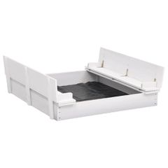 vidaXL Αμμοδόχος Λευκή 95 x 90 x 15 εκ. από Ξύλο Ελάτης