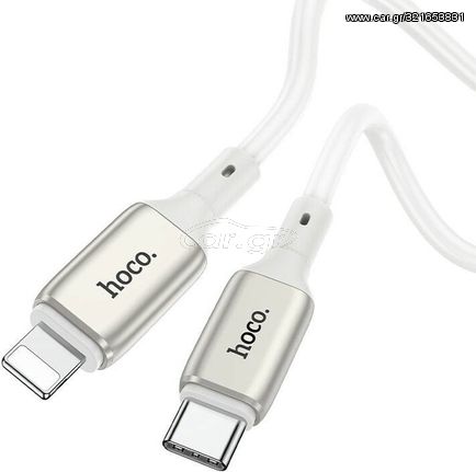 Hoco Καλώδιο σύνδεσης PD 20W USB-C σε Lightning 2.4A Λευκό 1m - (X66 Howdy)