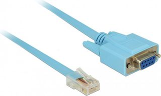 DeLock Καλώδιο Serial RS-232 DB9 Female σε RJ45 male, 1m, μπλε - (63341)