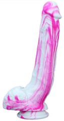Ρεαλιστικό Ομοίωμα Πέους Σιλικόνης Zarti Dildo 21 x 4.5cm - Ροζ/Λευκό